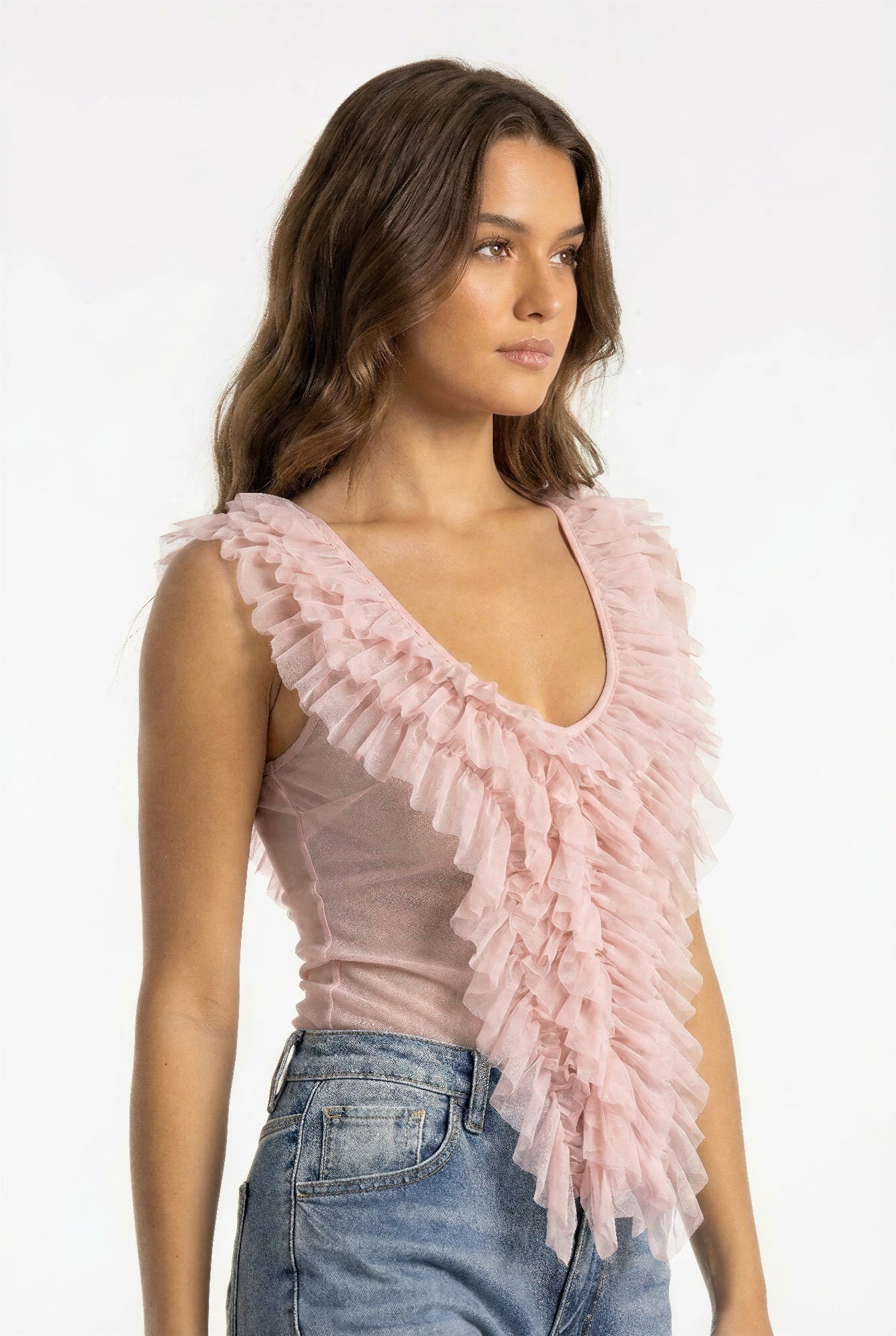 Ruffle Cascade Sleeveless Tank Secondary image