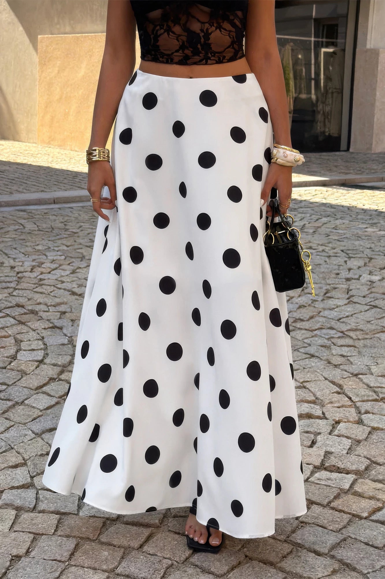 Polka Dot Longline Skirt Secondary image